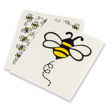 Load image into Gallery viewer, all over bees Swedish dishcloths -
