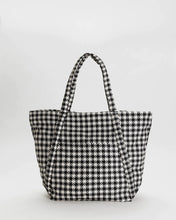 Load image into Gallery viewer, baggu - cloud bag - black &amp; white pixel gingham - last one
