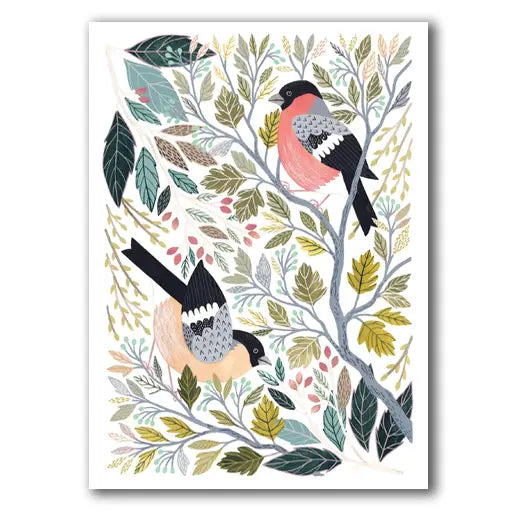 bullfinches - blank card