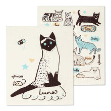 Load image into Gallery viewer, cats with names Swedish dishcloths
