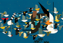 Load image into Gallery viewer, charley harper -  mystery of the missing migrants  puzzle - 1000pc
