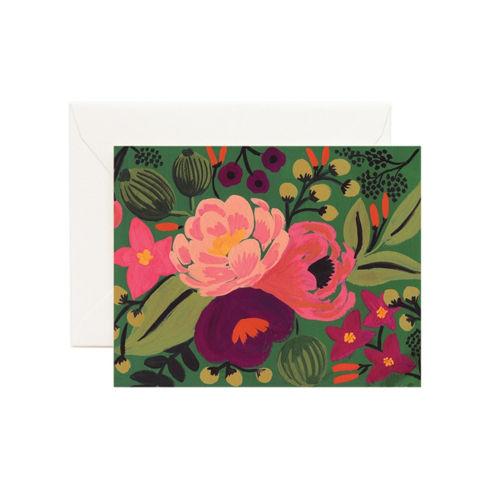 rifle paper co. vintage blossoms card - emerald