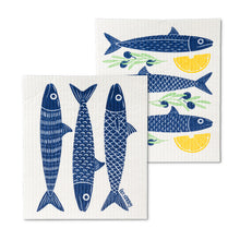 Load image into Gallery viewer, fish &amp; lemons Swedish dishcloths - last one
