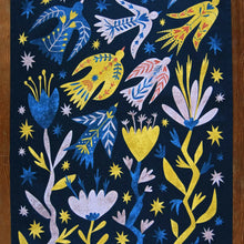 Load image into Gallery viewer, folk birds tea towel

