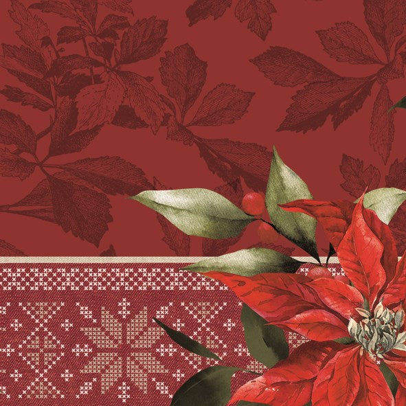 poinsettia paper napkins in red colour 