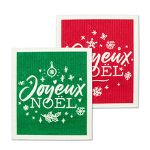 Load image into Gallery viewer, joyeux noel Swedish dishcloths
