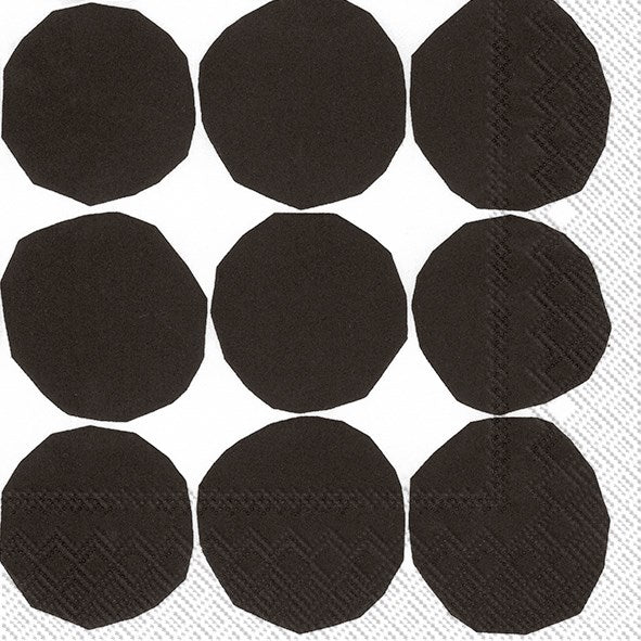 modern nine black dots on white on paper napkins by marimekko