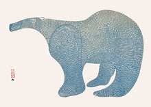 画像をギャラリービューアに読み込む, a greeting card featuring a blue polar bear in Inuit style artwork
