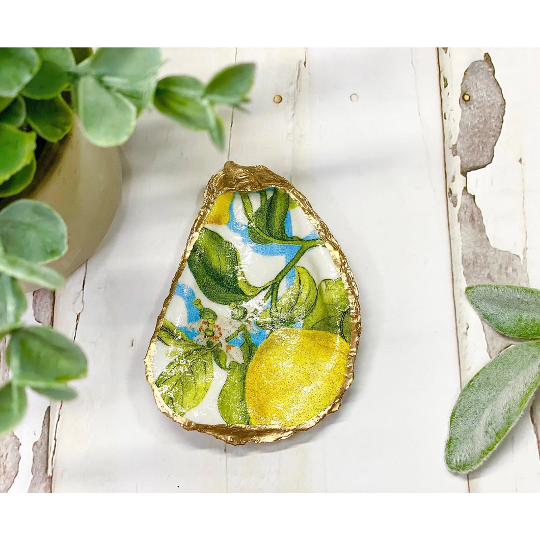 trinket dish - oyster shell - lemon tree - save 50%