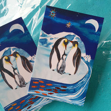 Load image into Gallery viewer, penguins laser cut card
