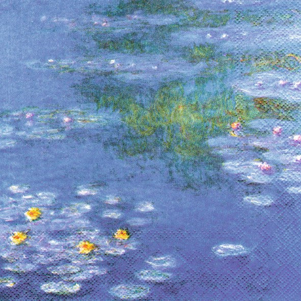copy of monets painting water lilies on paper napkins 