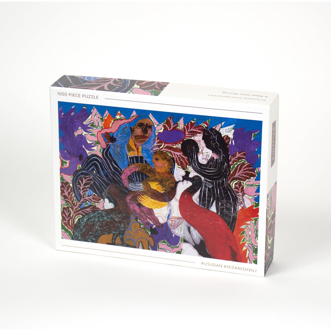 colour photo of puzzle box with artwork