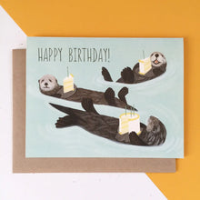 Load image into Gallery viewer, yeppie paper - otter birthday card
