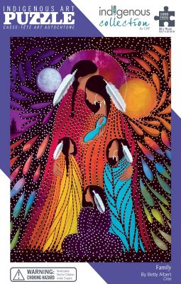 a colourful illustration of five Indigenous women in blue purple orange and green