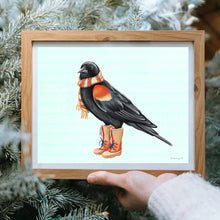 Load image into Gallery viewer, red-winged black bird art print - save 70%
