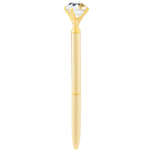 Load image into Gallery viewer, a gold pen with a large gem like a diamond on the top
