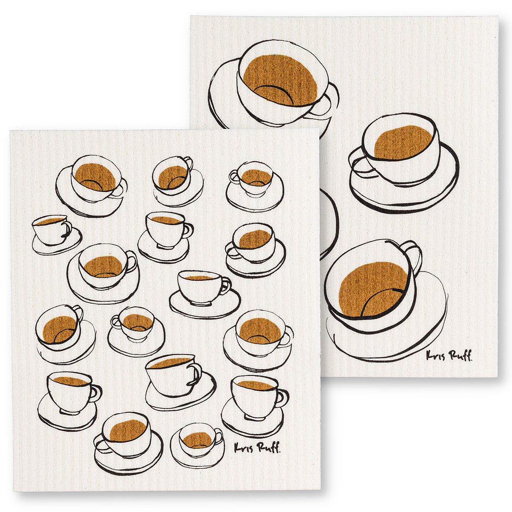 teacups Swedish dishcloths - last one