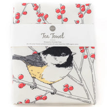 Load image into Gallery viewer, chickadee tea towel
